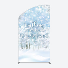 Lofaris Snowy Walking In A Winter Wonderland Arch Backdrop