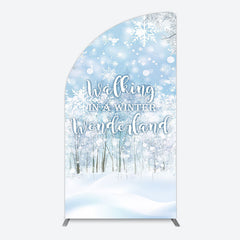 Lofaris Snowy Walking In A Winter Wonderland Arch Backdrop