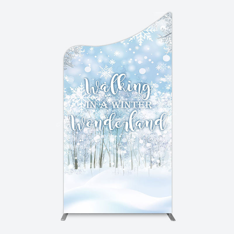 Lofaris Snowy Walking In A Winter Wonderland Arch Backdrop