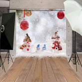 Lofaris Snowy White Christmas Floor Happy Holiday Backdrop