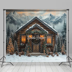 Lofaris Snowy Wild Mountain Forest Scene Room Set Backdrop