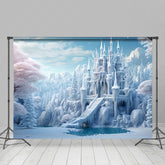 Lofaris Snowy Winter Wonderland Frozen Castle Photo Backdrop