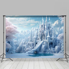 Lofaris Snowy Winter Wonderland Frozen Castle Photo Backdrop
