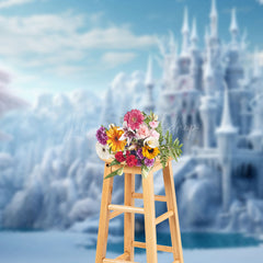 Lofaris Snowy Winter Wonderland Frozen Castle Photo Backdrop