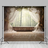 Lofaris Soft Curtain Window Bamboo Forest Scene Photo Backdrop