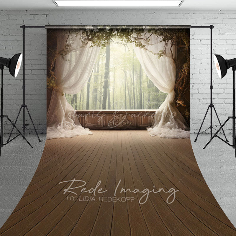 Lofaris Soft Curtain Window Bamboo Forest Scene Sweep Backdrop