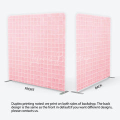 Lofaris Soft Pastel Pink Tile Pattern Square Double-Sided Backdrop Modern Minimalist Design for Photography