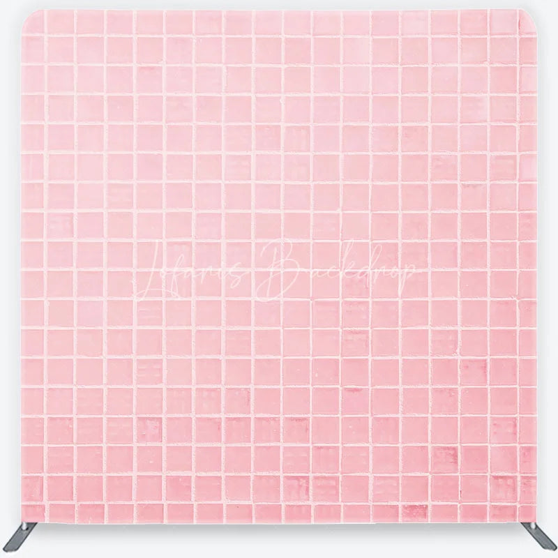 Lofaris Soft Pastel Pink Tile Pattern Square Double-Sided Backdrop Modern Minimalist Design for Photography
