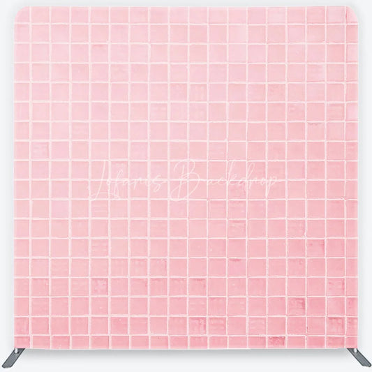 Lofaris Soft Pastel Pink Tile Pattern Square Double-Sided Backdrop Modern Minimalist Design for Photography