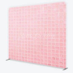 Lofaris Soft Pastel Pink Tile Pattern Square Double-Sided Backdrop Modern Minimalist Design for Photography