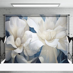 Lofaris Soft White Floral Backdrop Dreamy Blue Flower Art Background Newborn Photography Studio Prop
