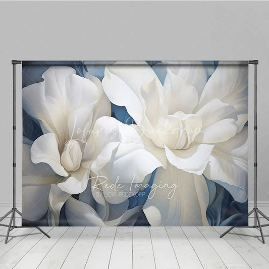 Lofaris Soft White Floral Backdrop Dreamy Blue Flower Art Background Newborn Photography Studio Prop