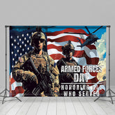 Lofaris Soldier Usa Flag National Armed Forces Day Backdrop