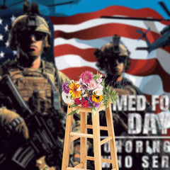 Lofaris Soldier Usa Flag National Armed Forces Day Backdrop