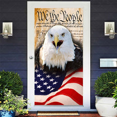 Lofaris Solemn Eagle Usa Flag Independence Day Door Cover