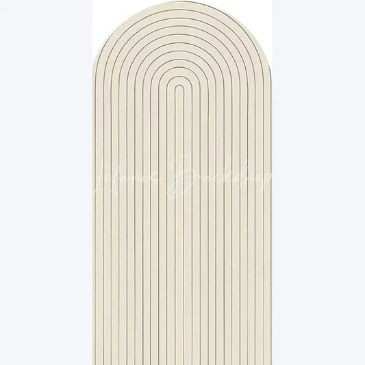 Lofaris Solid Color Boho Stripe Arch Minimalist Backdrop for Birthday Baby Shower Neutral Tone Photo Booth Decor