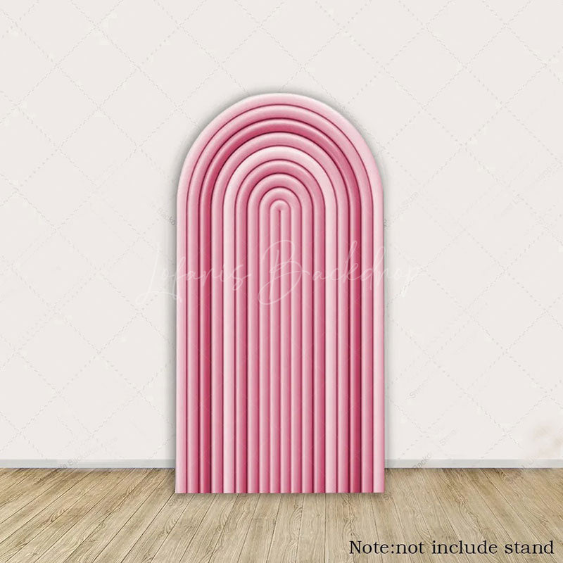 Lofaris Solid Color Rainbow Arch Backdrop Ripples Pattern Party Decor For Birthday Wedding