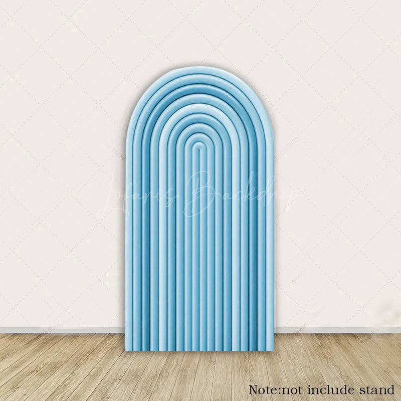Lofaris Solid Color Rainbow Arch Backdrop Ripples Pattern Party Decor For Birthday Wedding