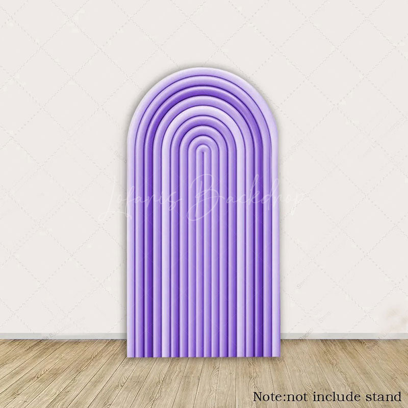Lofaris Solid Color Rainbow Arch Backdrop Ripples Pattern Party Decor For Birthday Wedding