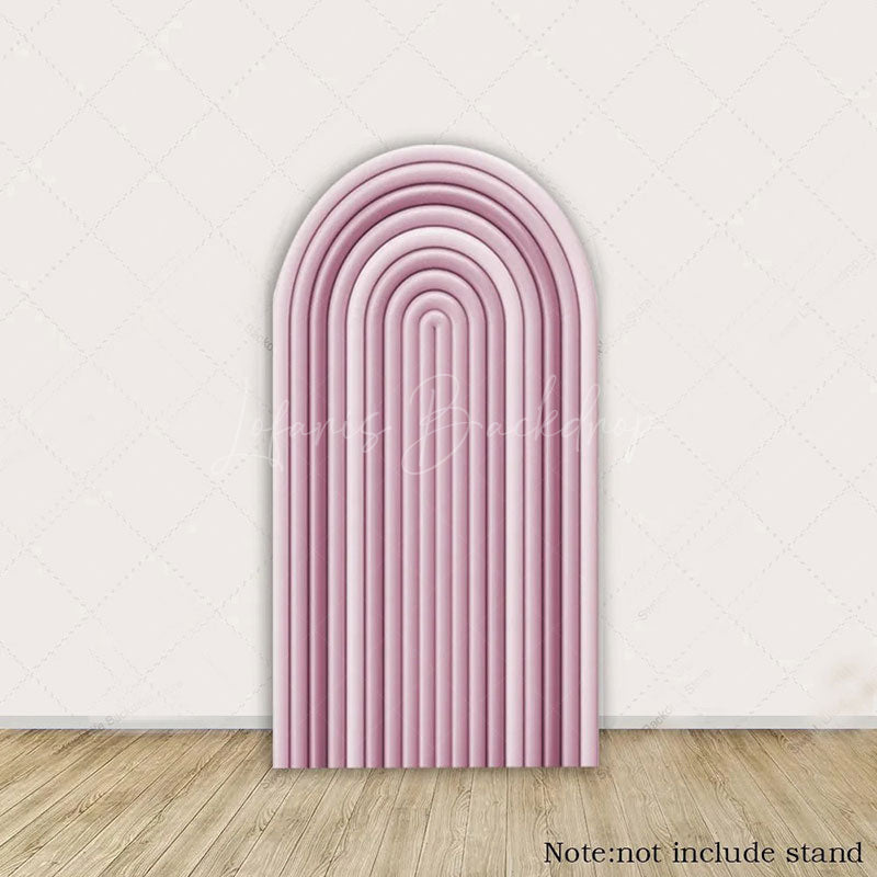 Lofaris Solid Color Rainbow Arch Backdrop Ripples Pattern Party Decor For Birthday Wedding