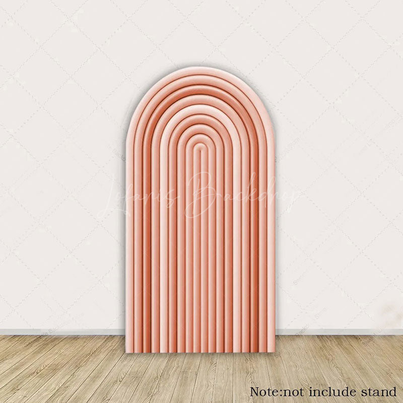 Lofaris Solid Color Rainbow Arch Backdrop Ripples Pattern Party Decor For Birthday Wedding