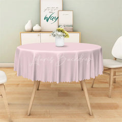 Lofaris Solid Pink Round Tablecloth Simple Pastel Color Polyester Table Cover for Wedding Party