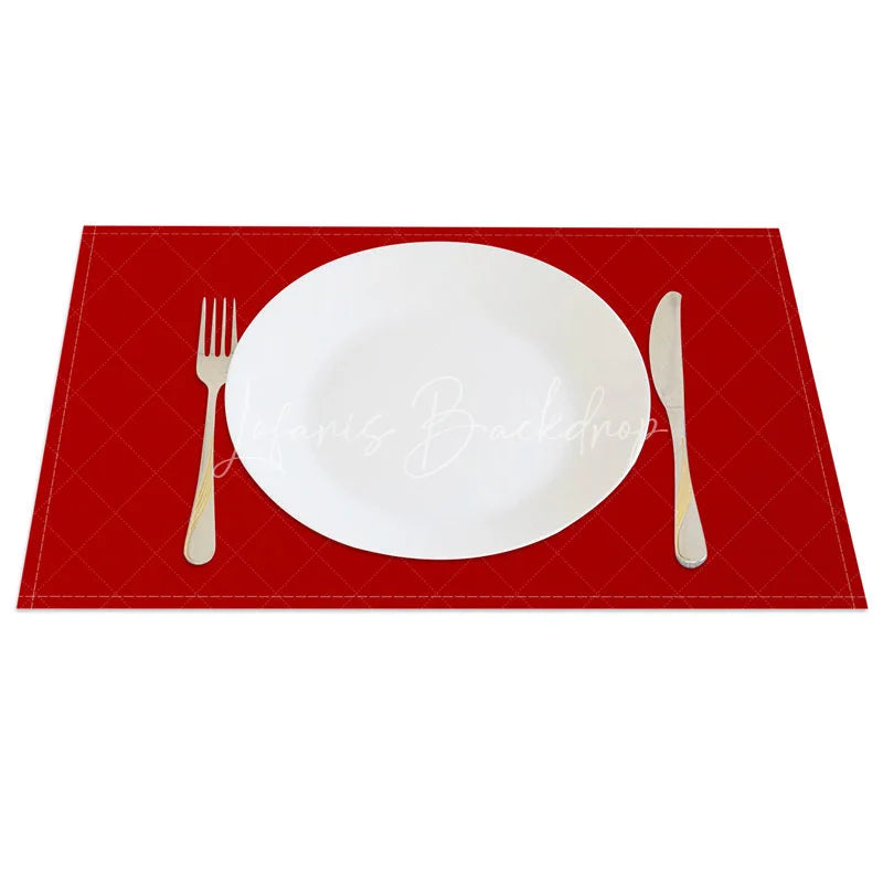Lofaris Solid Red Set of 4 Placemats Washable Heat Resistant Table Mats Modern Decor for Christmas Valentines Day Dining