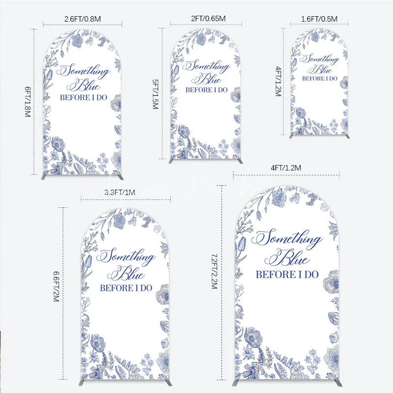 Lofaris Something Blue Before I Do Arch Backdrop for Bridal Shower and Bachelorette Elegant Floral Party Decor