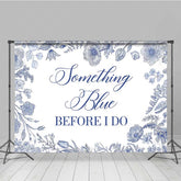Lofaris Something Blue Before I Do Bridal Shower Elegant Floral Sketch Banner Classic Wedding Bachelorette Party