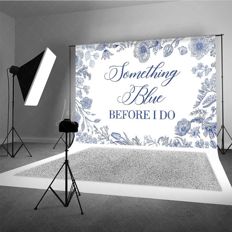 Lofaris Something Blue Before I Do Bridal Shower Elegant Floral Sketch Banner Classic Wedding Bachelorette Party