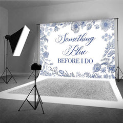 Lofaris Something Blue Before I Do Bridal Shower Elegant Floral Sketch Banner Classic Wedding Bachelorette Party