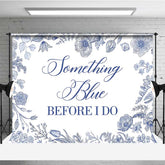 Lofaris Something Blue Before I Do Bridal Shower Elegant Floral Sketch Banner Classic Wedding Bachelorette Party