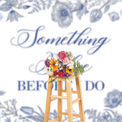 Lofaris Something Blue Before I Do Bridal Shower Elegant Floral Sketch Banner Classic Wedding Bachelorette Party