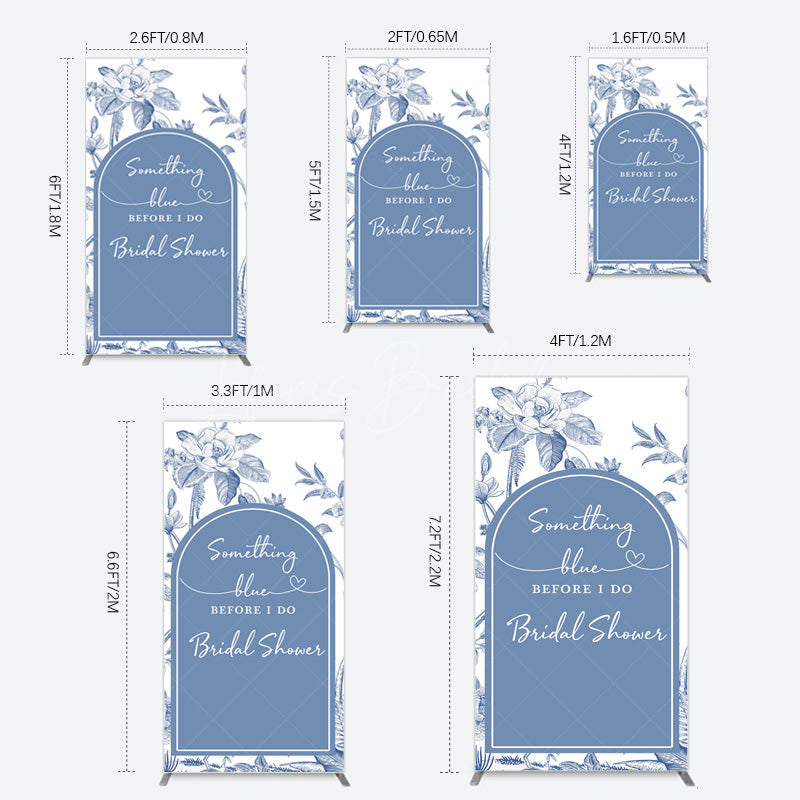 Lofaris Something Blue Before I Do Bridal Shower Rectangle Backdrop