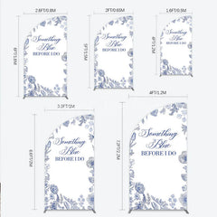 Lofaris Something Blue Before I Do Half Moon Arch Backdrop for Bridal Shower and Bachelorette Elegant Floral Party Decor