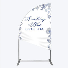 Lofaris Something Blue Before I Do Half Moon Arch Backdrop for Bridal Shower and Bachelorette Elegant Floral Party Decor