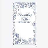 Lofaris Something Blue Before I Do Rectangle Backdrop for Bridal Shower and Bachelorette Elegant Floral Party Decor