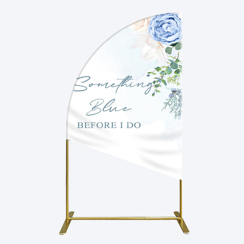 Lofaris Something Blue Before I Do Wedding Half Moon Arch Backdrop