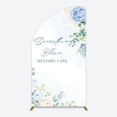 Lofaris Something Blue Before I Do Wedding Half Moon Arch Backdrop