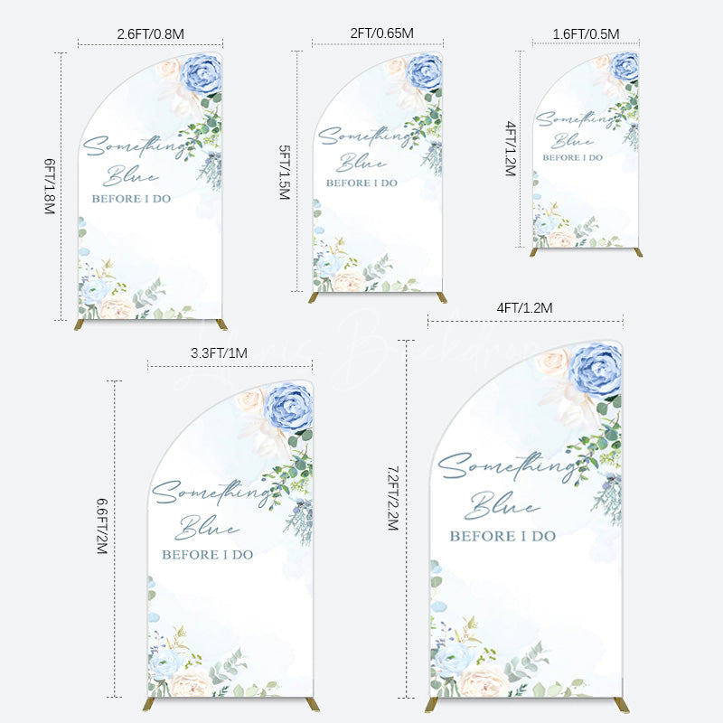 Lofaris Something Blue Before I Do Wedding Half Moon Arch Backdrop