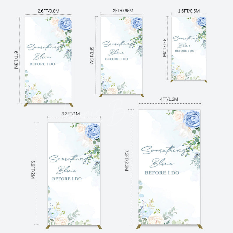 Lofaris Something Blue Before I Do Wedding Rectangle Backdrop