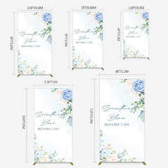 Lofaris Something Blue Before I Do Wedding Rectangle Backdrop
