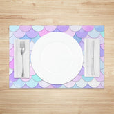 Lofaris Sparkle Colorful Mermaid Scales Set Of 4 Placemats