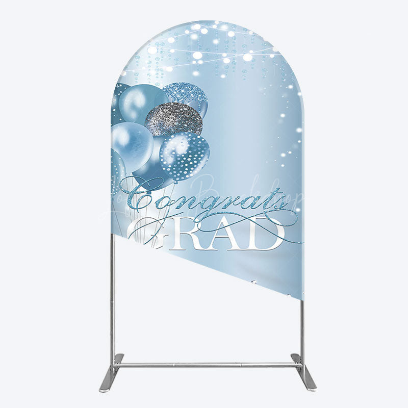 Lofaris Sparkle Diamonds Blue Congrats Grad Arch Backdrop