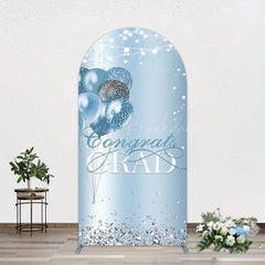 Lofaris Sparkle Diamonds Blue Congrats Grad Arch Backdrop