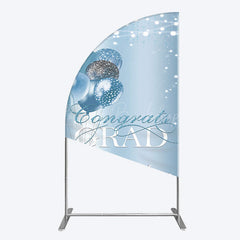 Lofaris Sparkle Diamonds Blue Congrats Grad Half Moon Arch Backdrop