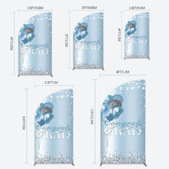 Lofaris Sparkle Diamonds Blue Congrats Grad Half Moon Arch Backdrop