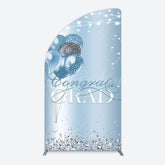 Lofaris Sparkle Diamonds Blue Congrats Grad Half Moon Arch Backdrop