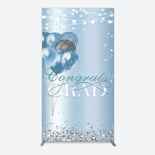 Lofaris Sparkle Diamonds Blue Congrats Grad Rectangle Backdrop