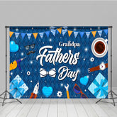 Lofaris Sparkle Elegant Blue Grandpa Fathers Day Backdrop